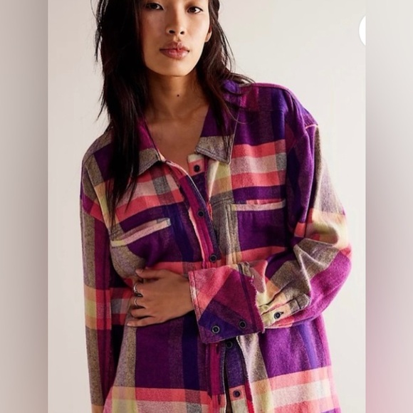 Free People Tops - Free People We The Free So Long Summer Plaid Top Size Small 100% Cotton